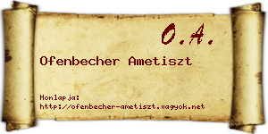 Ofenbecher Ametiszt névjegykártya
